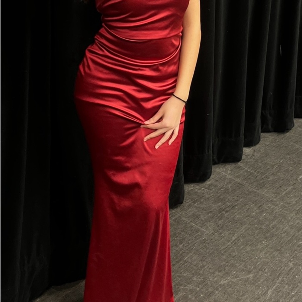 Elegant Red Satin Gown